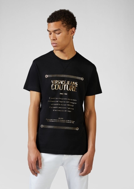 Versace Etichetta Print T-shirt Herr - 472568ETZ